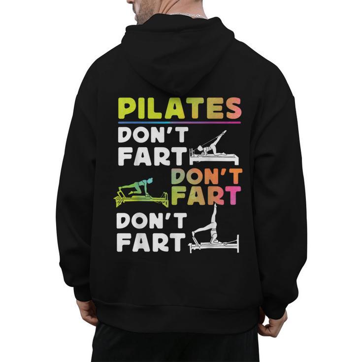 Pilates Instructor Teacher Watercolor Pilates Don't Fart Men Women Kids Men's Hoodie Back Print