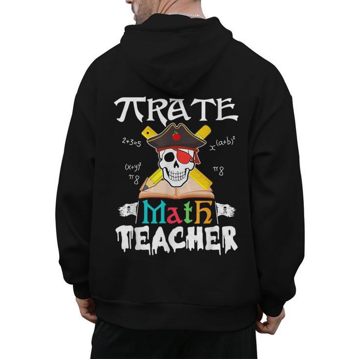 Pirate Math Teacher Skull Pirate Halloween Costume Men's Hoodie Back Print