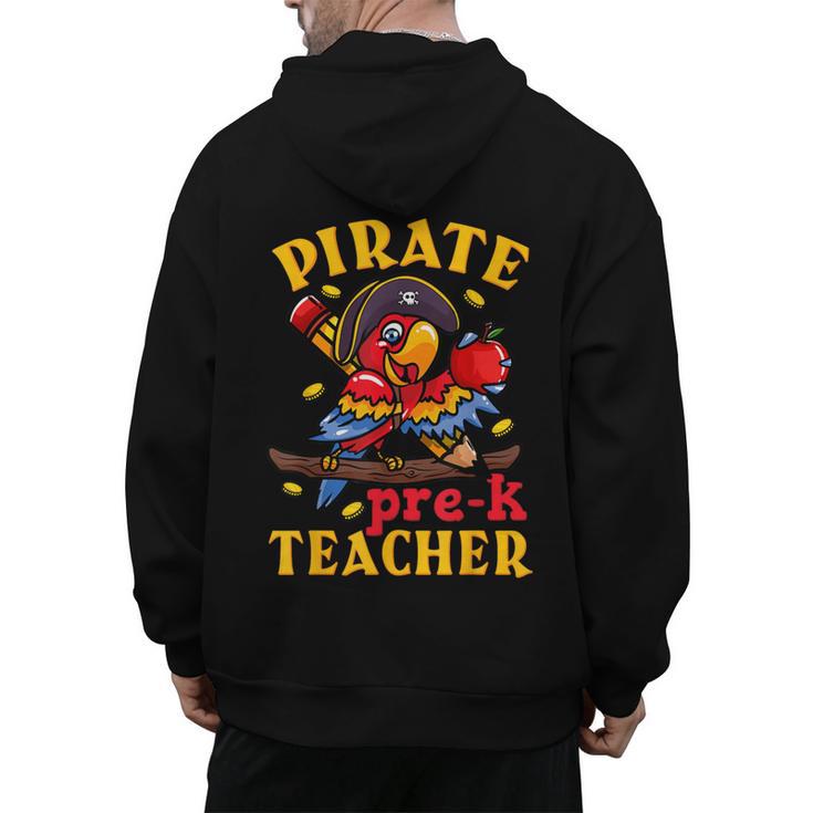 Pirate Pre-K Teacher Preschool Halloween Men's Hoodie Back Print
