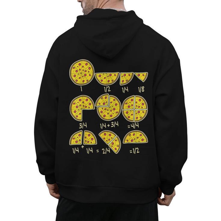 Pizza Salami Cheese Quick Math Fractions Math Teachers For Men Women Girls Kids Men's Hoodie Back Print