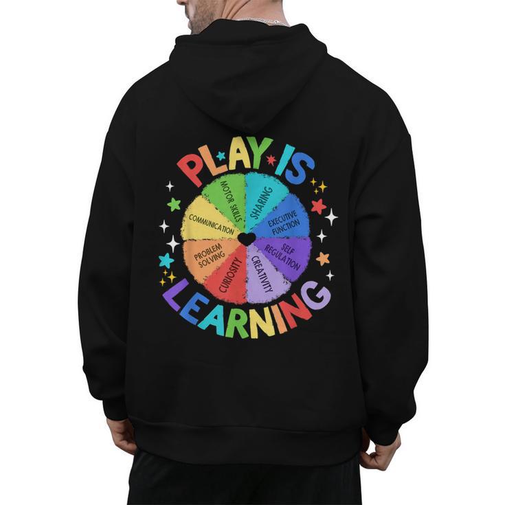 Play Is Learning Teacher Kindergarten For Men Women Kids Men's Hoodie Back Print