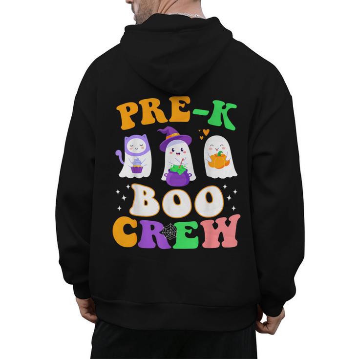 Pre-K Boo Crew Cute Ghost Halloween Costume Teacher Student For Men Women Kids Men's Hoodie Back Print