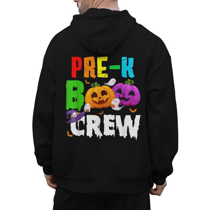 Pre K Boo Crew Halloween Costume Teachers Kids Men's Hoodie Back Print