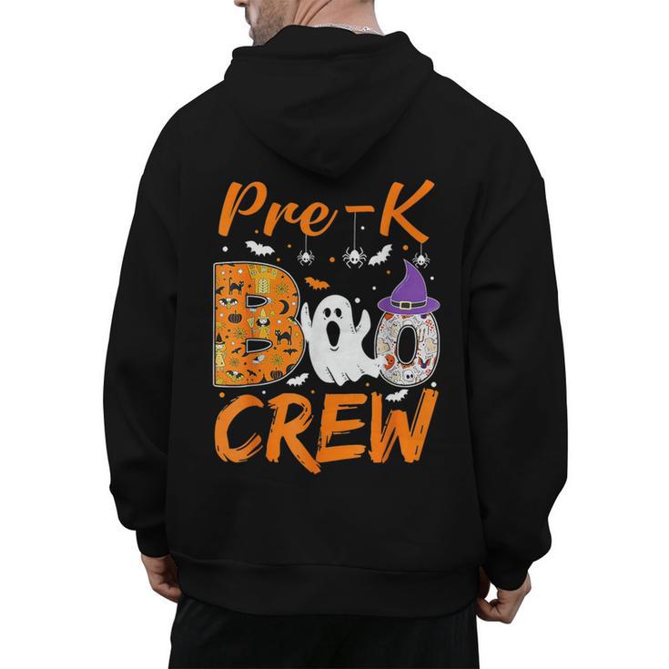 Pre K Boo Crew Teacher Student Halloween Pre Kindergarten Men's Hoodie Back Print