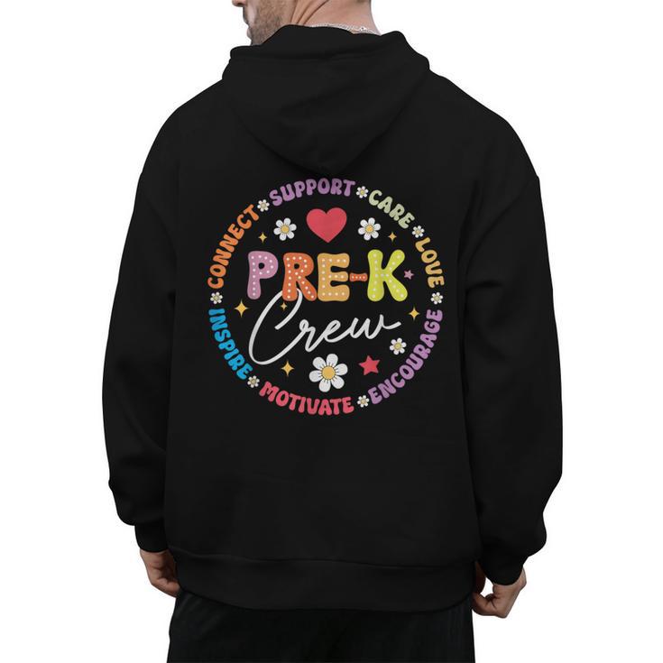 Pre-K Crew 1st Day Of School Preschool Teacher Men's Hoodie Back Print