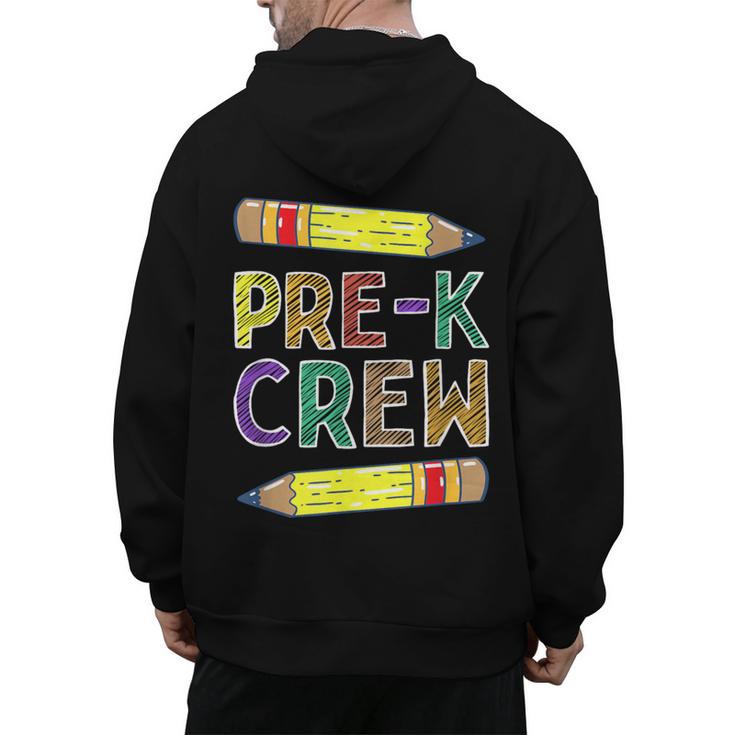 Pre-K Crew PreK Teachers Back To School Men's Hoodie Back Print