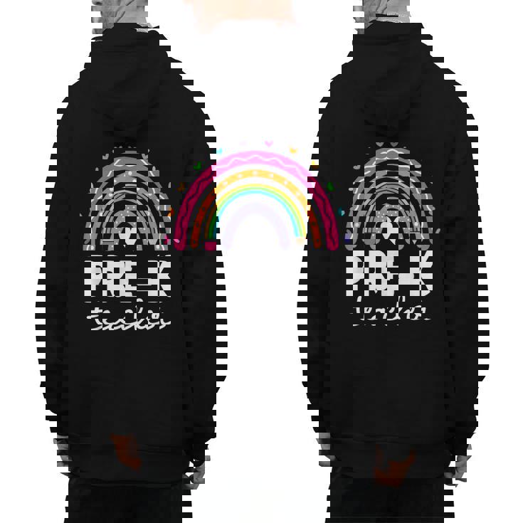 Pre-K Teacher Cute Pre Kindergarten For Teachers Rainbow For Men Women Kids Men&#x27;s Hoodie Back Print