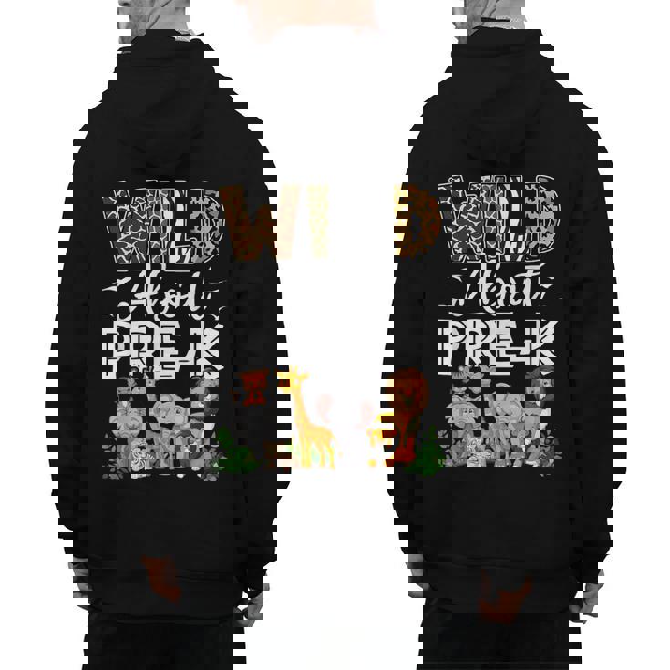 Pre-k Teacher Kids Back To School Wild About Pre-k Men&#x27;s Hoodie Back Print