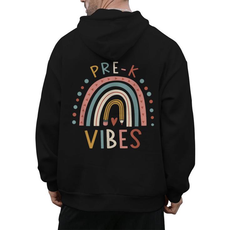 Pre K Vibes Back To School Student Teacher Men's Hoodie Back Print