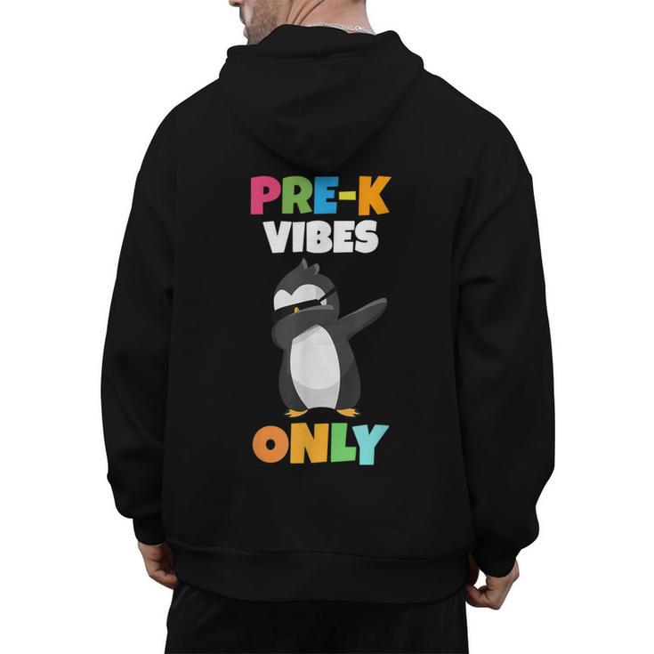 Pre-K Vibes Only Penguin Teachers Kids Back To School Men's Hoodie Back Print