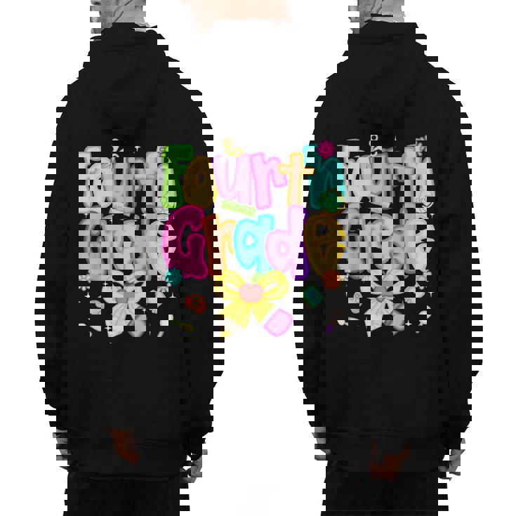 Preppy Fourth Grade Back To School 4th Grade Teacher Girls Men&#x27;s Hoodie Back Print