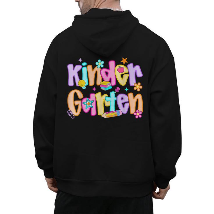 Preppy Kindergarten First Day Of School Teachers Girls Boys Men's Hoodie Back Print