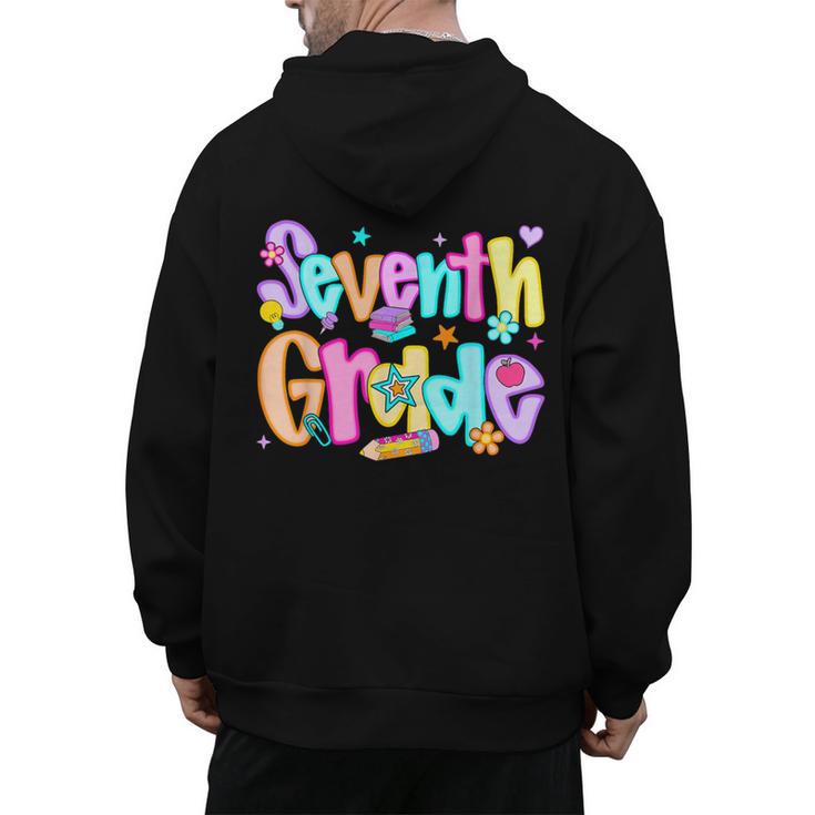 Preppy Seventh Grade Back To School 7th Grade Teachers Girls Men's Hoodie Back Print