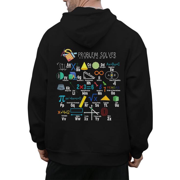 Problem Solver Math Alphabet ABC Teacher Students Men's Hoodie Back Print