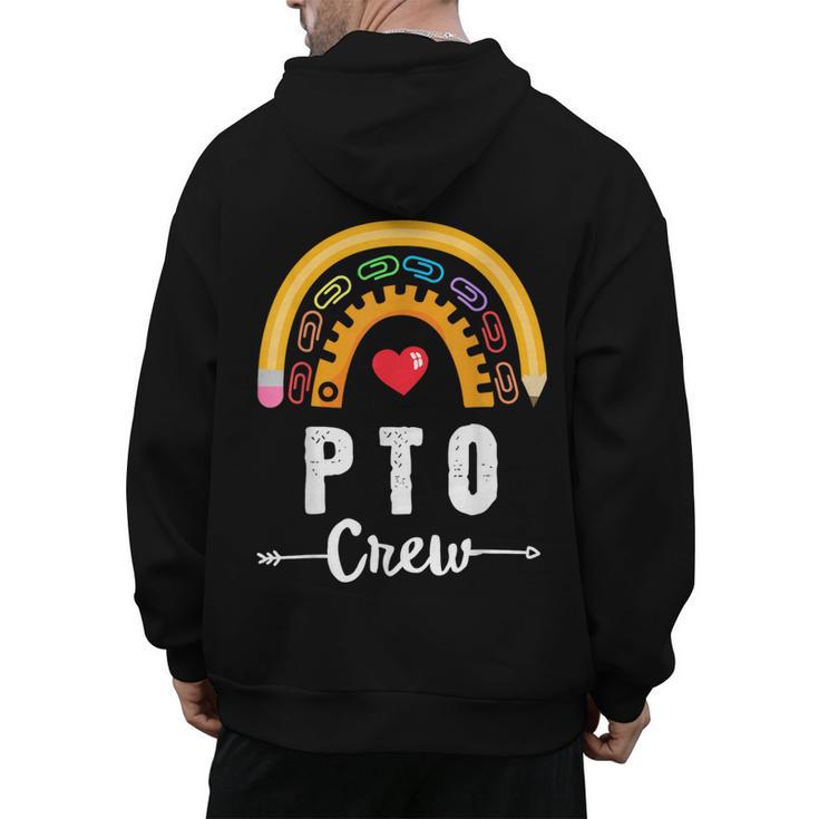 PTO Crew Parent School Volunteer Board Mom Parent Teacher Men's Hoodie Back Print