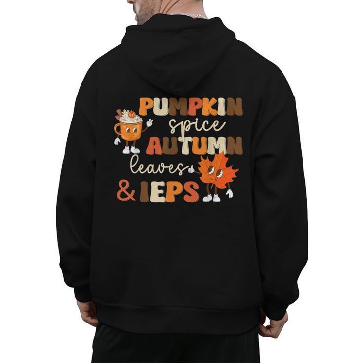 Pumpkin Spice Autumn Leaves IEPS Sped Teacher Fall Men's Hoodie Back Print