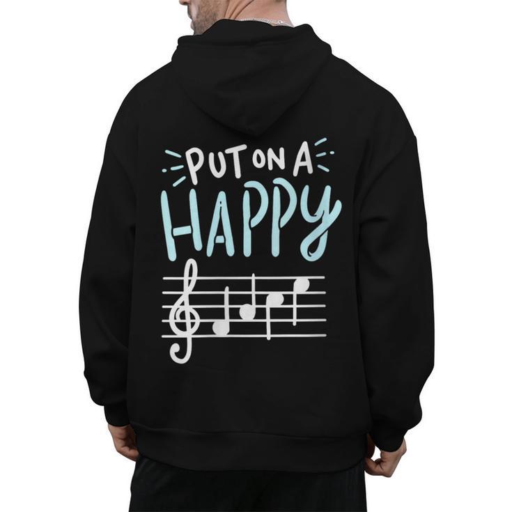 Put On A Happy Face Music Music Teacher Men's Hoodie Back Print