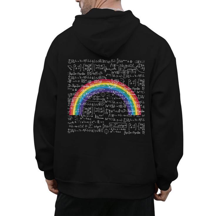 Rainbow Math Equation Teacher Nerd Retro LGBT Gay Pride Flag Men's Hoodie Back Print