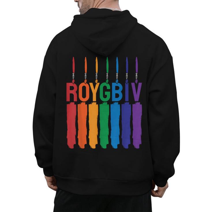 Rainbow Roygbiv Kids Artist Costume Art Teacher Men's Hoodie Back Print