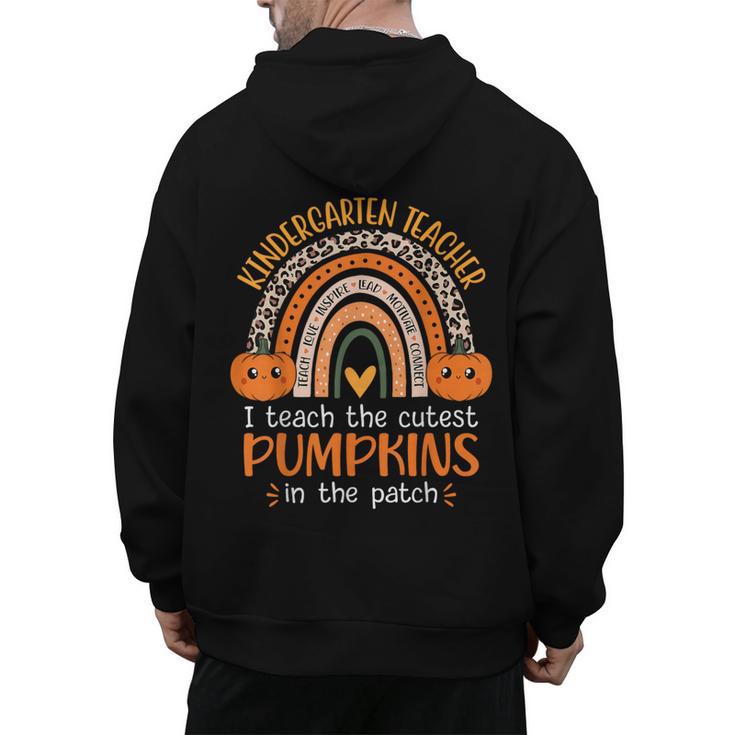 Rainbow I Teach The Cutest Pumpkins Kindergarten Teacher Men Women Men's Hoodie Back Print