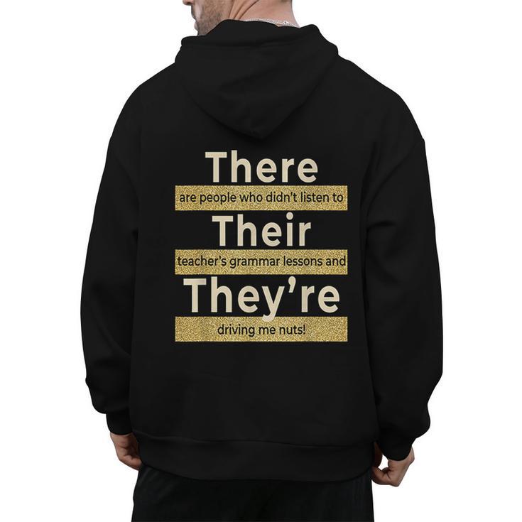 There Their They'Re T Shirt English Grammar Teacher For Men Women Men's Hoodie Back Print