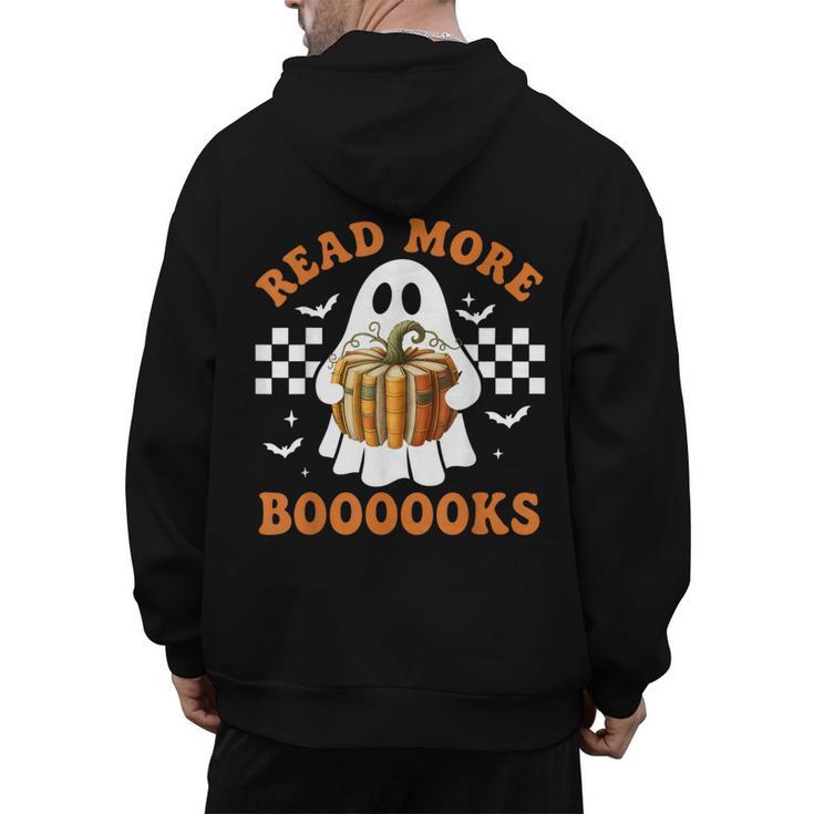 Read More Books Halloween Retro Pumpkin Reading Fall Teacher Men's Hoodie Back Print