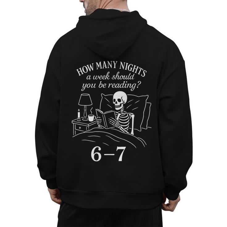 Reading 67 Meme English Teacher 67 Book Lover Humor Men's Hoodie Back Print