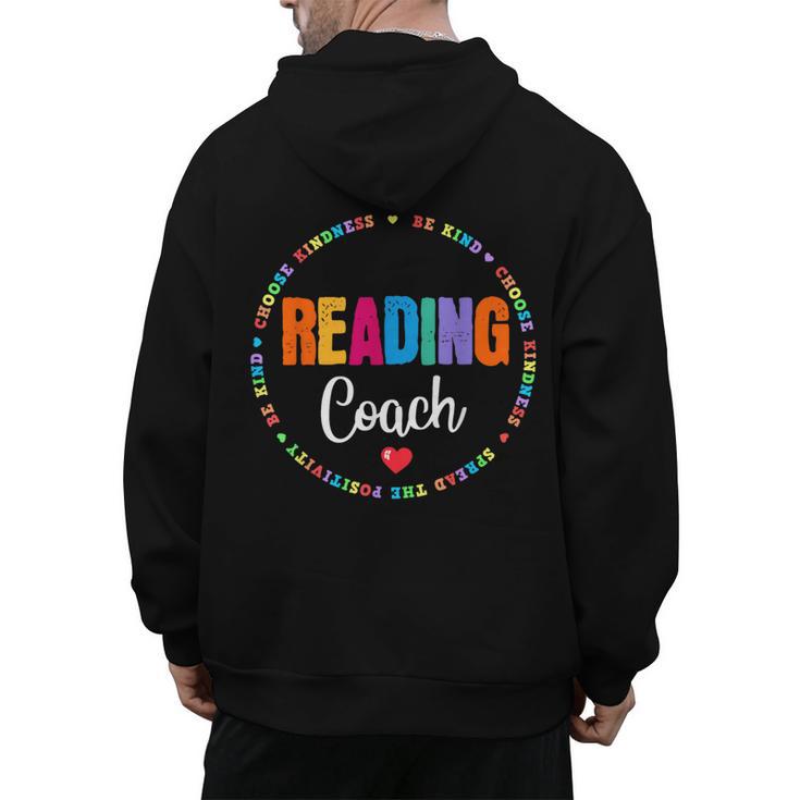 Reading Coach Teacher Interventionist Specialist Literacy Men's Hoodie Back Print