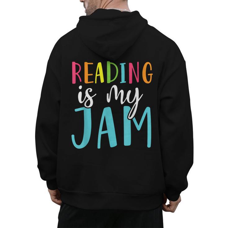 Reading Is My Jam Back To School Teacher Men's Hoodie Back Print