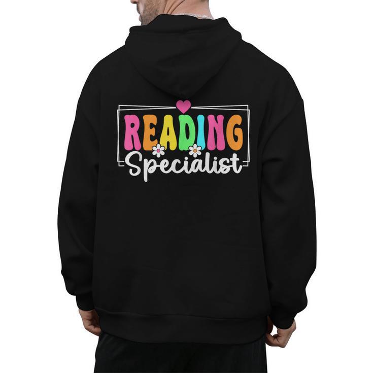 Reading Specialist Back To School Reading Teacher Men's Hoodie Back Print