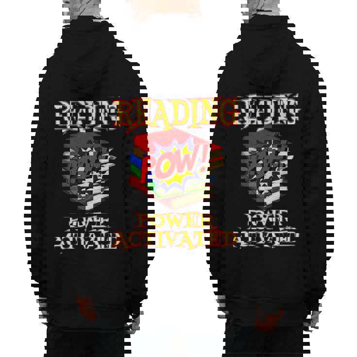 Reading Super Power Activated Superhero Teacher Or Student Men Women Girls Kids Men&#x27;s Hoodie Back Print