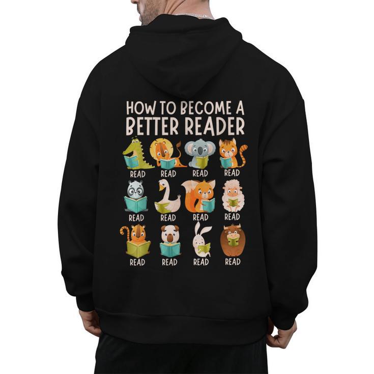 Reading Teacher How To Become a Better Reader Book Lover Fun Men's Hoodie Back Print