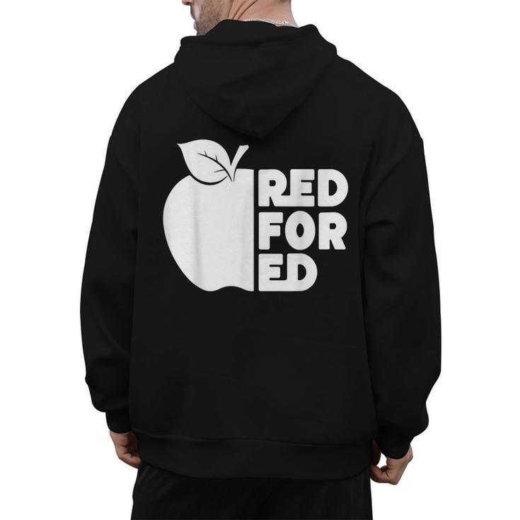 Red For Ed Teacher Support Public Education For Men Women Kids Men's Hoodie Back Print