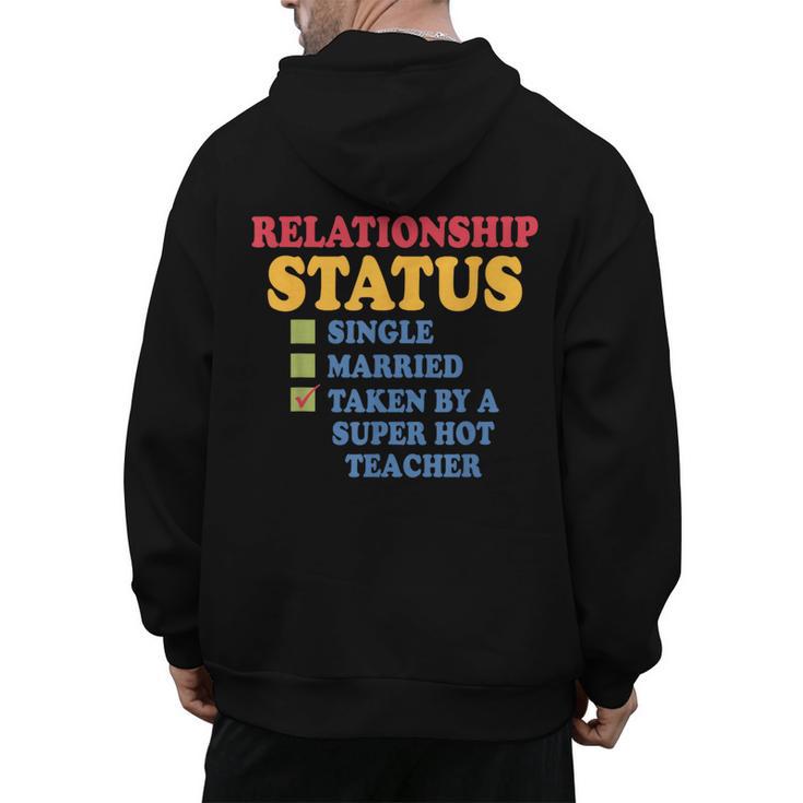 Relationship Status Single Married Hot Teacher Men's Hoodie Back Print