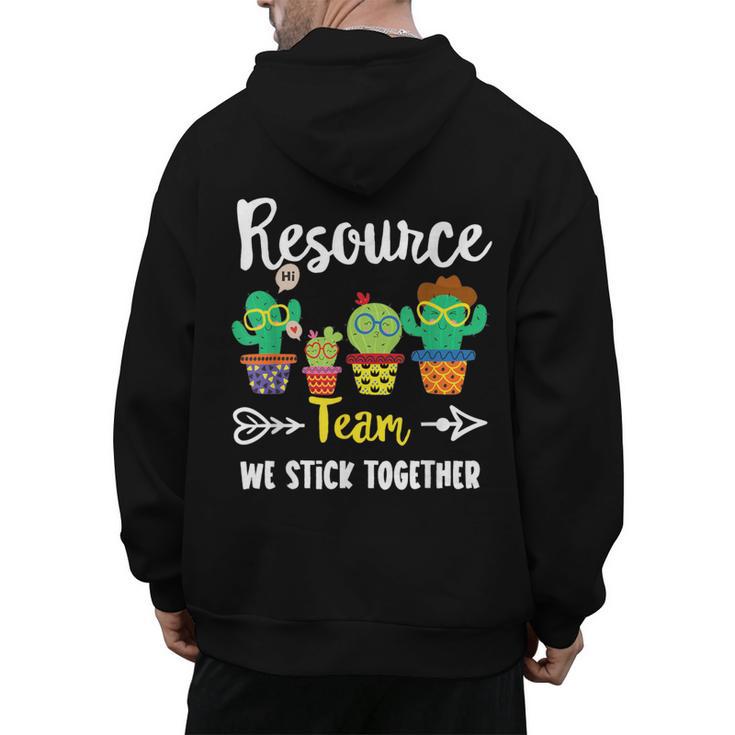 Resource Team Cactus Crew Resource Teacher Squad Men's Hoodie Back Print