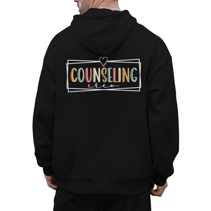 Retro Counseling Crew Counselor Teacher Appreciation Men's Hoodie Back Print