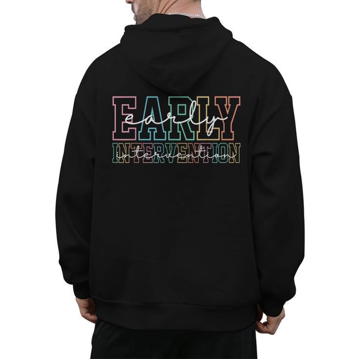 Retro Early Intervention Teacher Intervention Specialist Men's Hoodie Back Print
