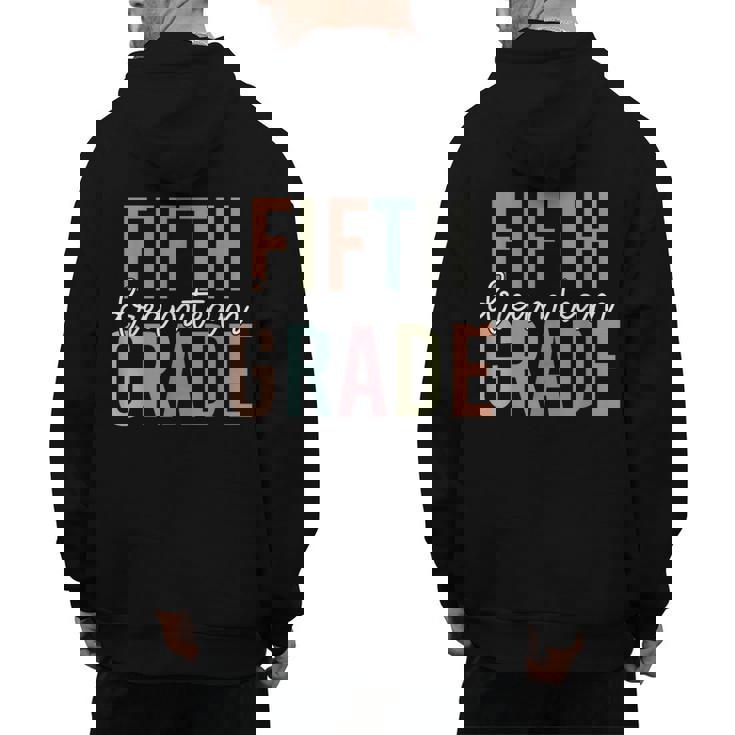 Retro Fifth Grade Dream Team Groovy Teacher Back To School Men Women Girls Kids Men&#x27;s Hoodie Back Print