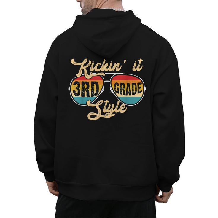 Retro Kickin It 3rd Grade Style Teacher Back To School Men Women Men's Hoodie Back Print