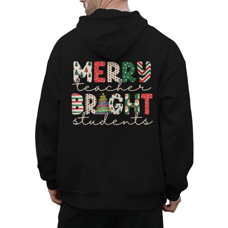 Retro Merry Teacher Bright Students Christmas Teacher Men's Hoodie Back Print