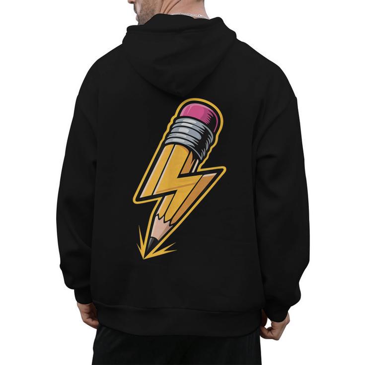Retro Pencil Pencil Back To School Teacher Student Men's Hoodie Back Print