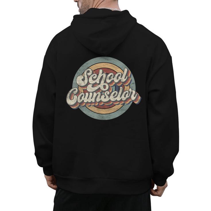 Retro School Counselor Back To School Teacher Squad Crew Men's Hoodie Back Print