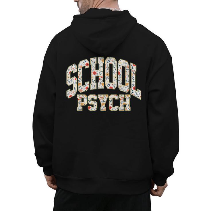 Retro Wildflower School Psych Teacher School Psychologist Men's Hoodie Back Print