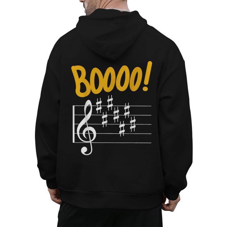 Scary Key Signature Boo Music Halloween Musician Teacher Men Women Men's Hoodie Back Print