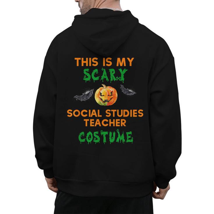 My Scary Social Studies Teacher Costume Halloween Men Women Men's Hoodie Back Print