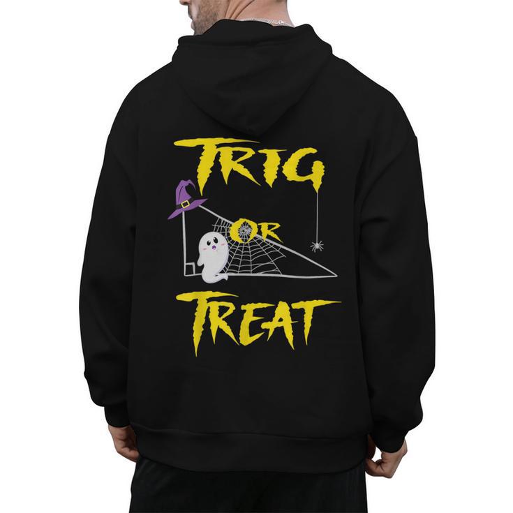 School Math Teacher Halloween 2022 Trig Or Treat Shirt Men's Hoodie Back Print