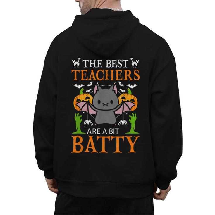 School Teacher A Bit Batty Teaching Bat Halloween Costume Men's Hoodie Back Print