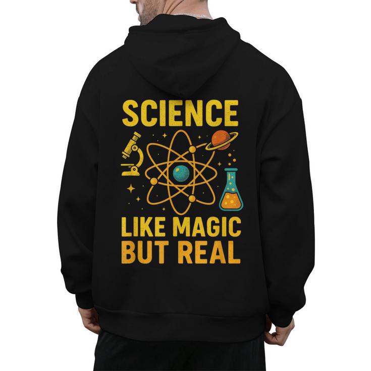 Science Like Magic But Real Nerdy Teacher Men's Hoodie Back Print
