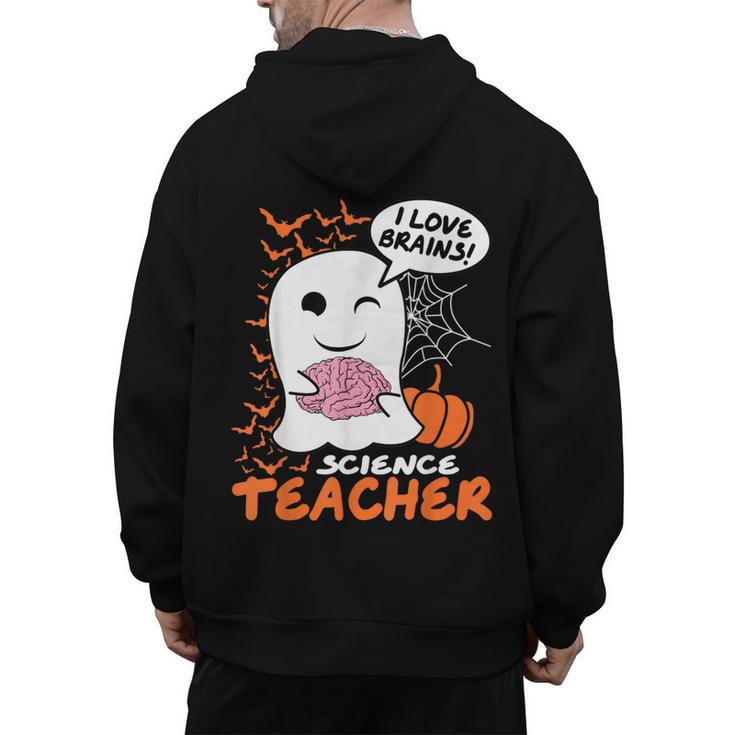 Science Teacher Cute Ghost Halloween Teacher Men Women Men's Hoodie Back Print