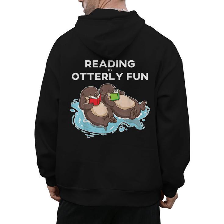 Sea Otter Book Reading Shirt For Bookworm Teachers Men's Hoodie Back Print